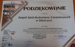 Młody Mistrz Budownictwa - dyplom dla Szkoły